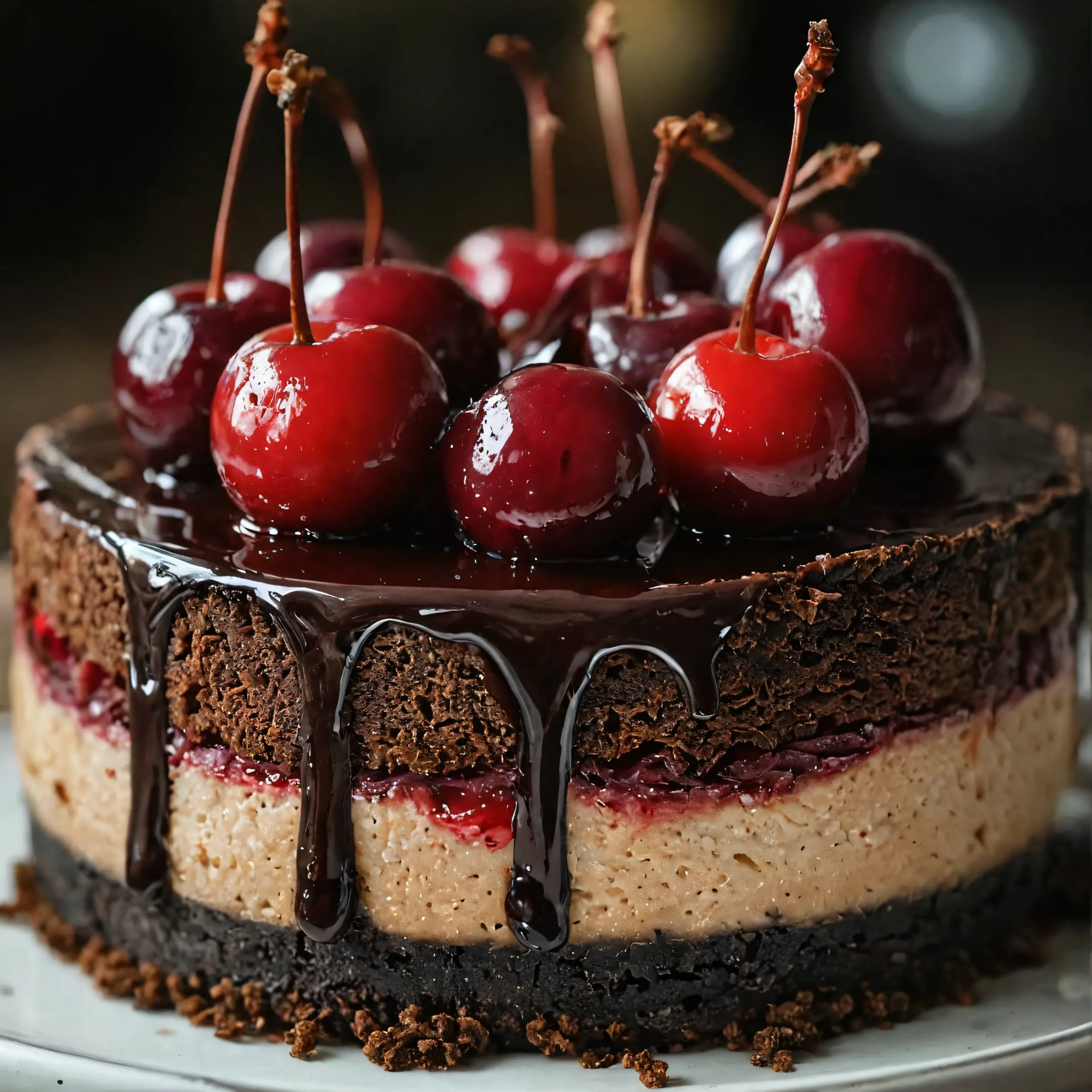Irresistible No-Bake Chocolate Cherry Cheesecake Recipe