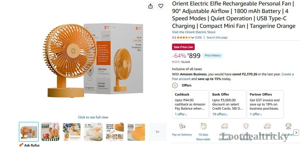 Orient Electric Elfie | Loot Deal