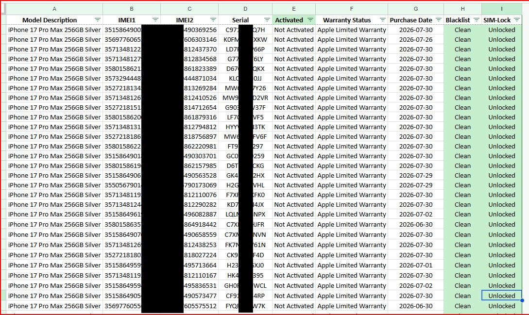 Full GSX Data in Excel File