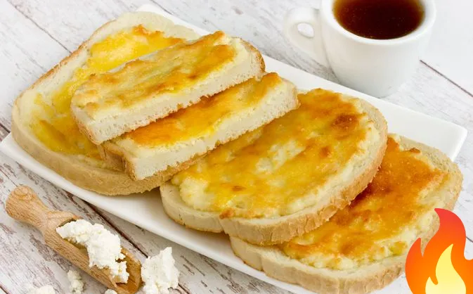 Постер Горячие бутерброды с творогом (в духовке)