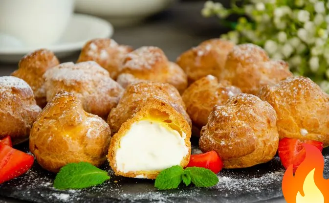 Постер Профитроли со сливочно-творожным кремом