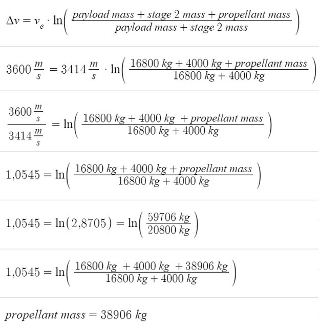 FH upper stage propellant mass