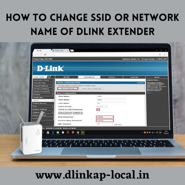 Click Log In. Move the cursor to the Settings tab at the top right-hand corner of the screen, then click Extended Wi-Fi from the drop-down menu. Enter a new SSID in the Wi-Fi Name (SSID) field. Click Save to save your configuration.
Get more detail website www.dlinkap-local.in

#Dlinkap.local #http://dlinkap.local #Dlink Extender Login