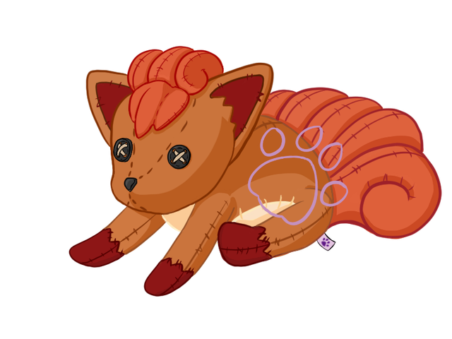 Vulpix stuffie marked