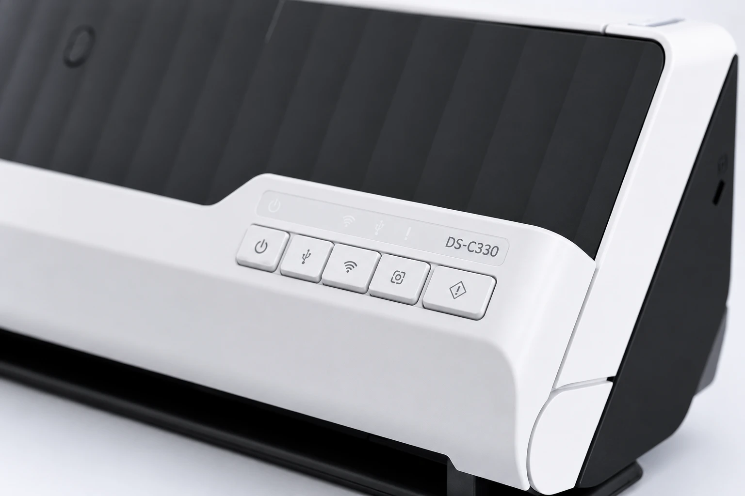 Epson WorkForce DS-C330 Portable Auto Feed Document Scanner — control panel close-up