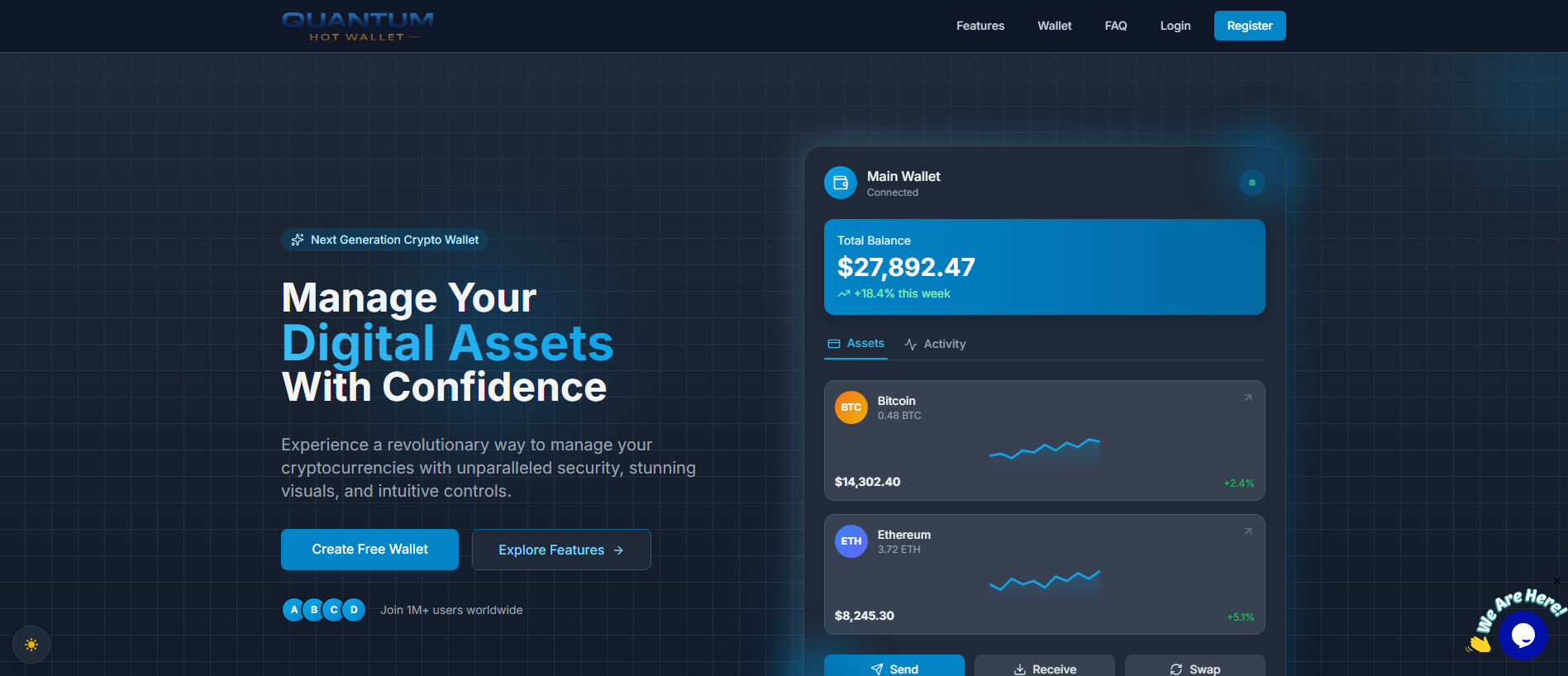 Screenshot of quantumhotwallet.com
