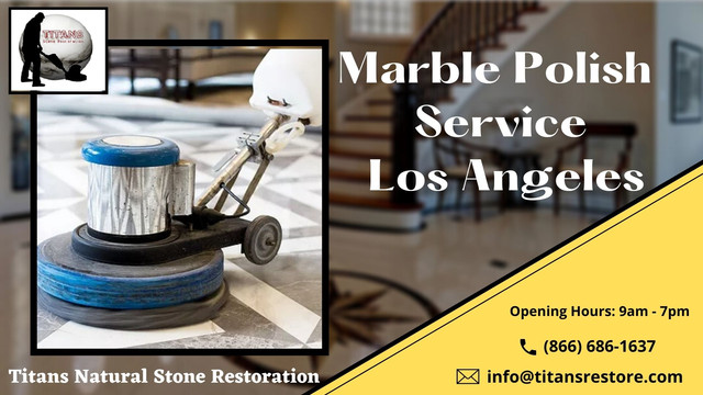 Highly affordable and impeccable marble polishing services in Los Angeles provided by Titans Natural Stone Restoration. Hire the best stone care services for your periodic natural stone floor care and maintenance. For more information Call Titans: (866) 686-1637