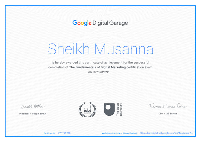 certificate