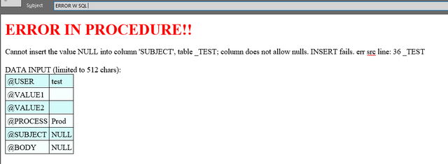 SQL-error