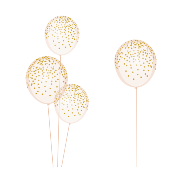 Gold Confetti Balloons PNG