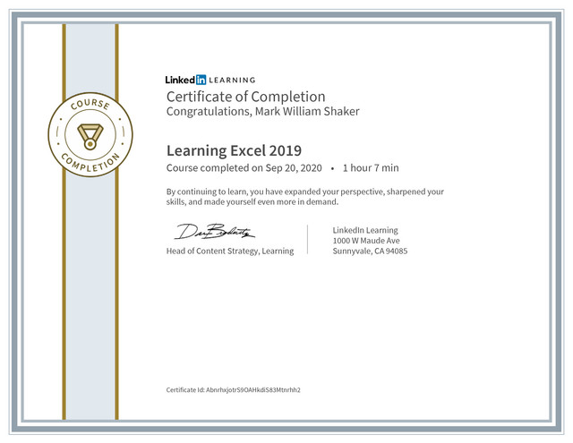 Linked-In-excel-Learning-Certificate