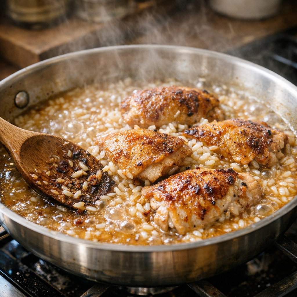 easy chicken and rice skillet dinner ingredients