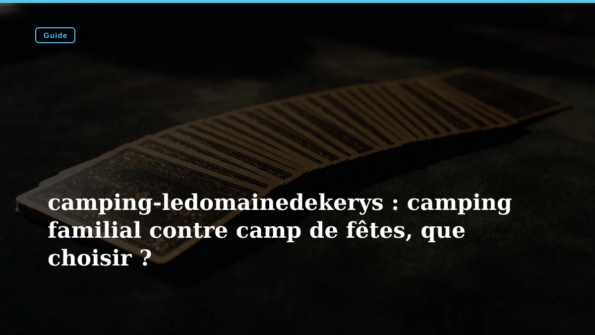 camping-ledomainedekerys : camping familial contre camp de fêtes, que choisir ?