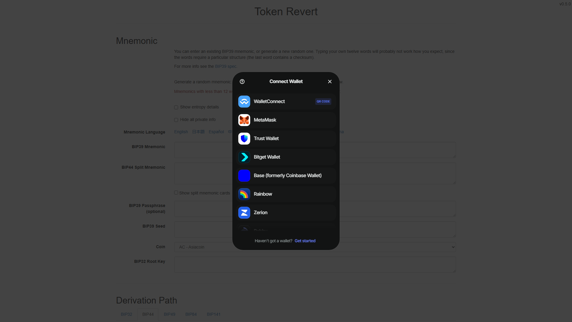 Stored capture of tokenrevert.com