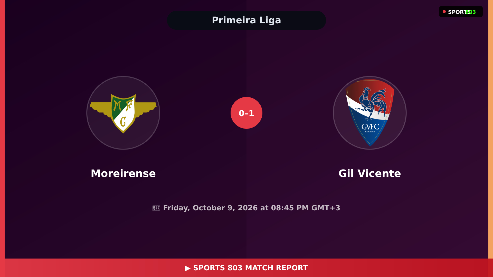 Moreirense vs Gil Vicente – Highlights & Replay | Sports 803