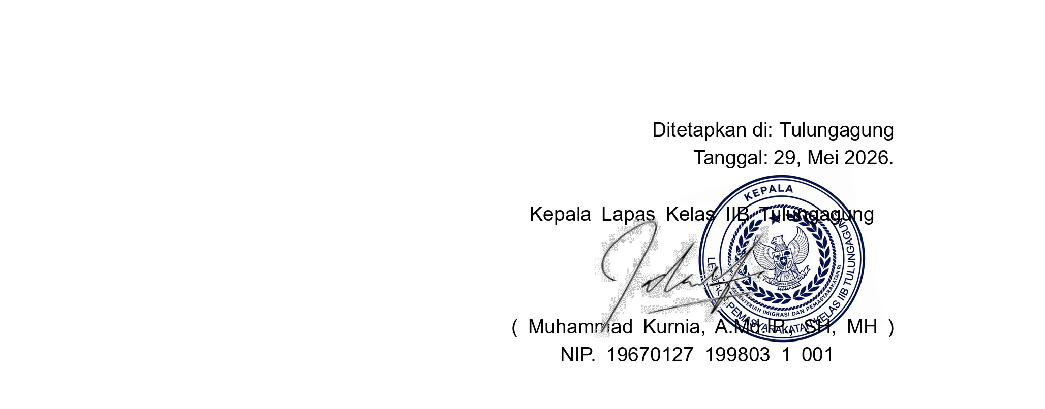 Tanda tangan dan stempel palsu yang digunakan pelaku kejahatan