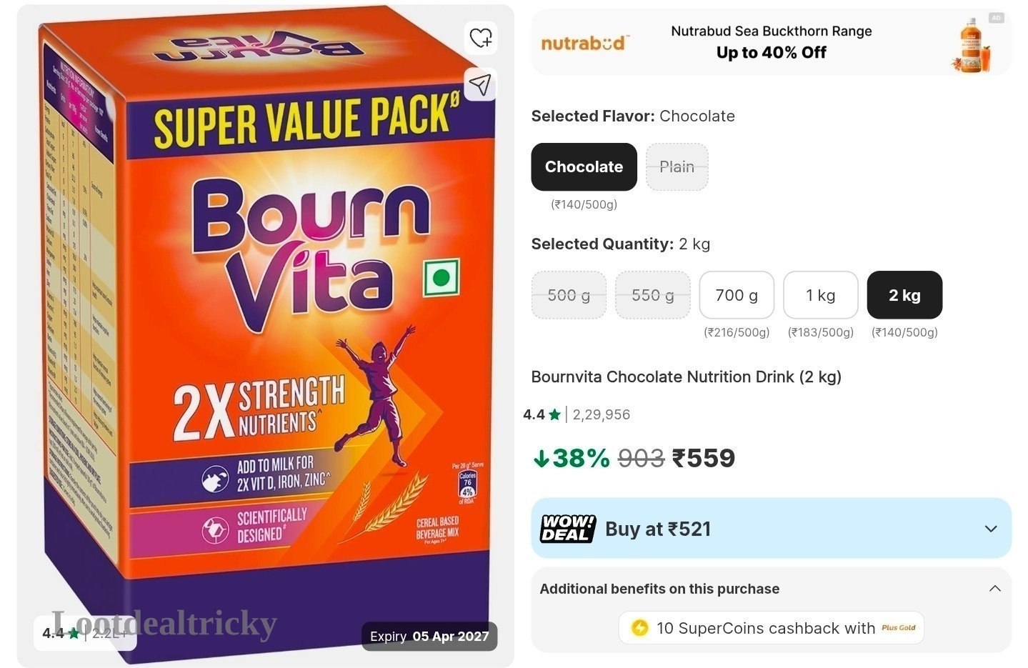 Bournvita Chocolate 2kg – Just ₹559 | Best Deal