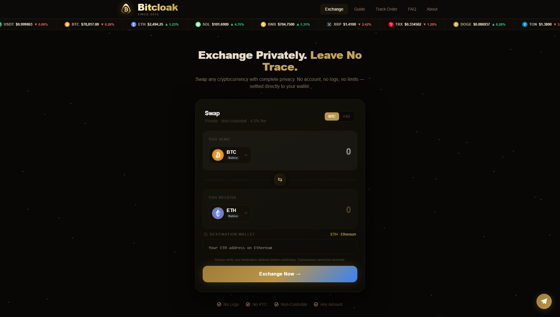 Stored capture of bitcloak.app