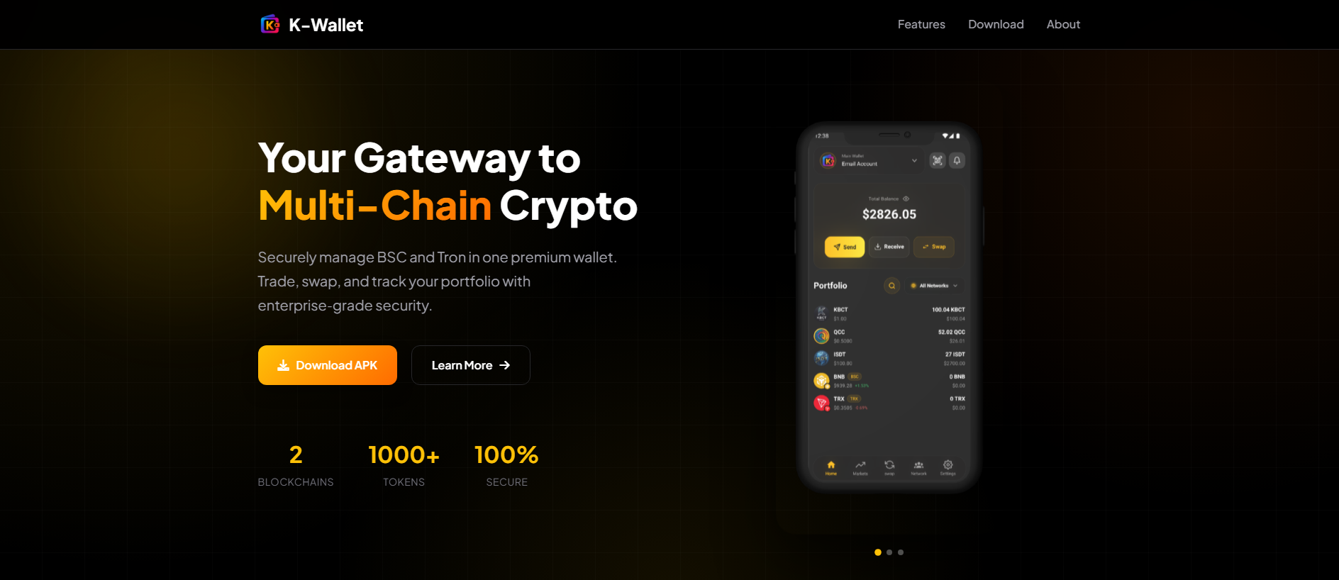 Screenshot of kwallet.trade