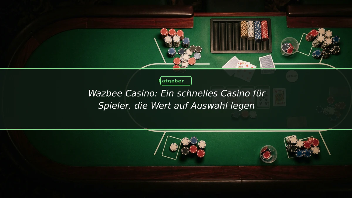 Wazbee Casino: Ein schnelles Casino für Spieler, die Wert auf Auswahl legen