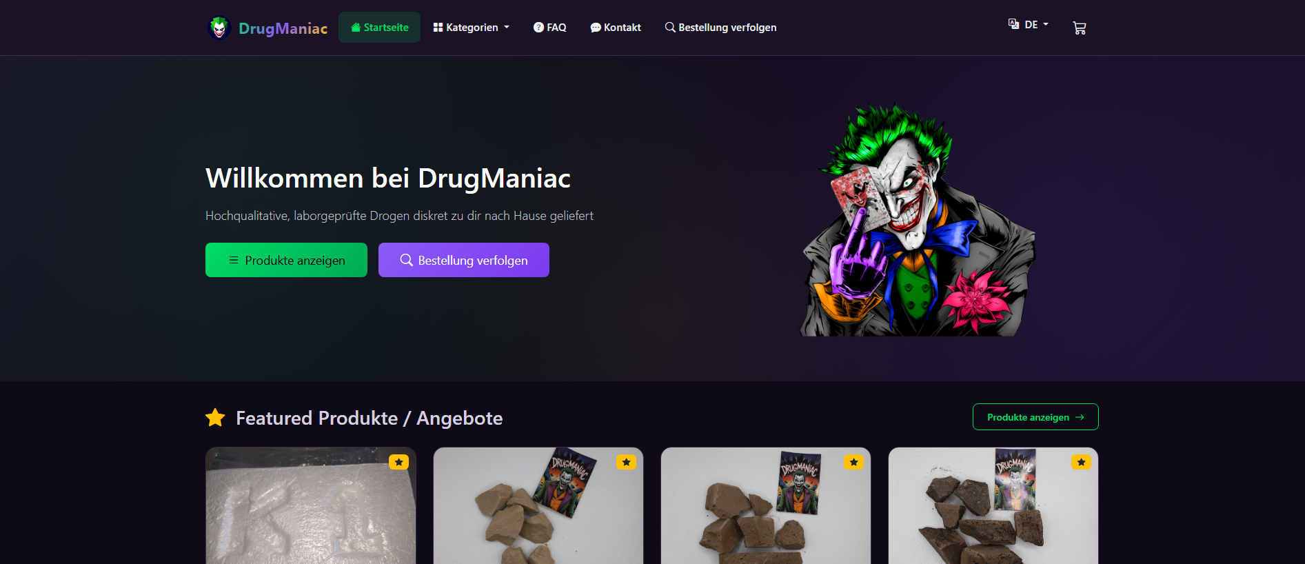 Forensic screenshot of drugmaniac.net showing the phishing page layout