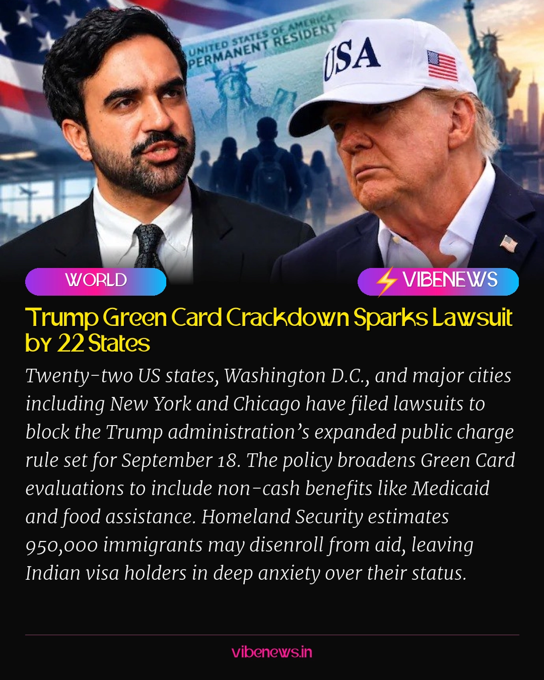 Trump Green Card Crackdown Sparks Lawsuit by 22 States
