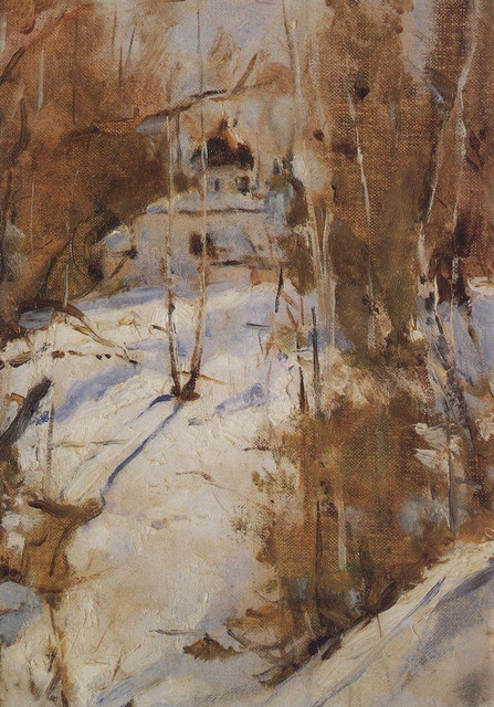 Зима в Абрамцево Церковь 1886