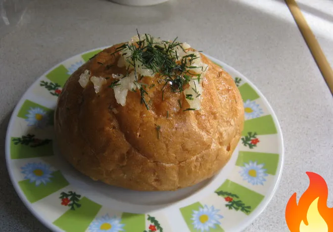 Постер Укропно-чесночные булочки к борщу