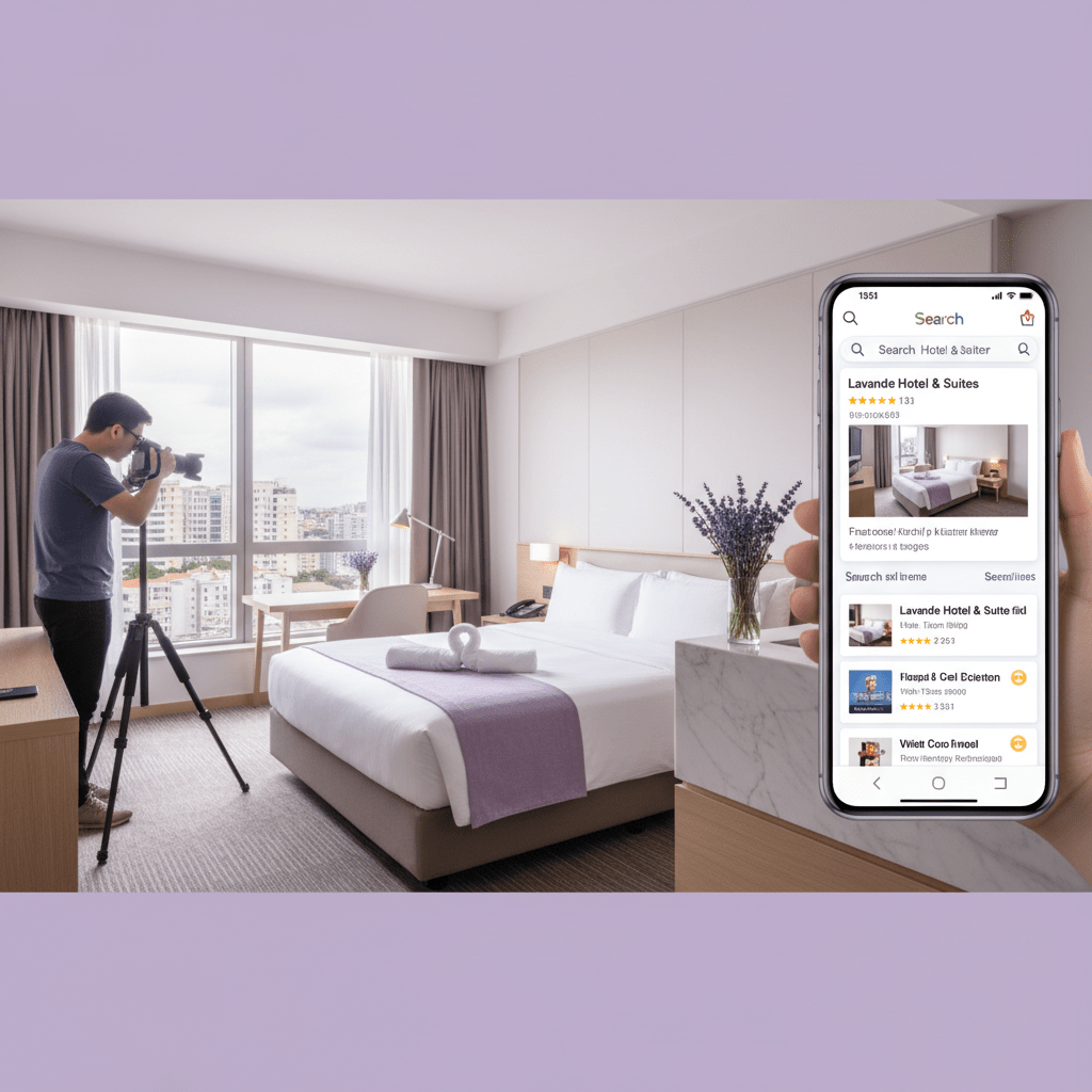 Hotel manager reviewing competitor rates and booking trends