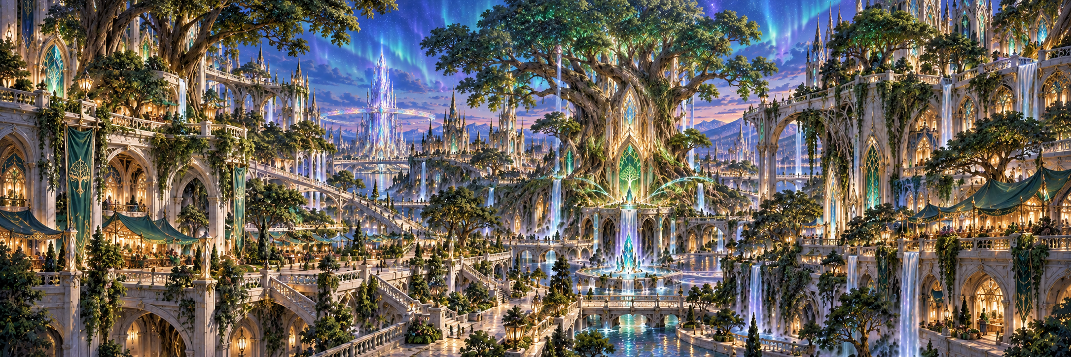 The living architecture and markets of the Verdant District.