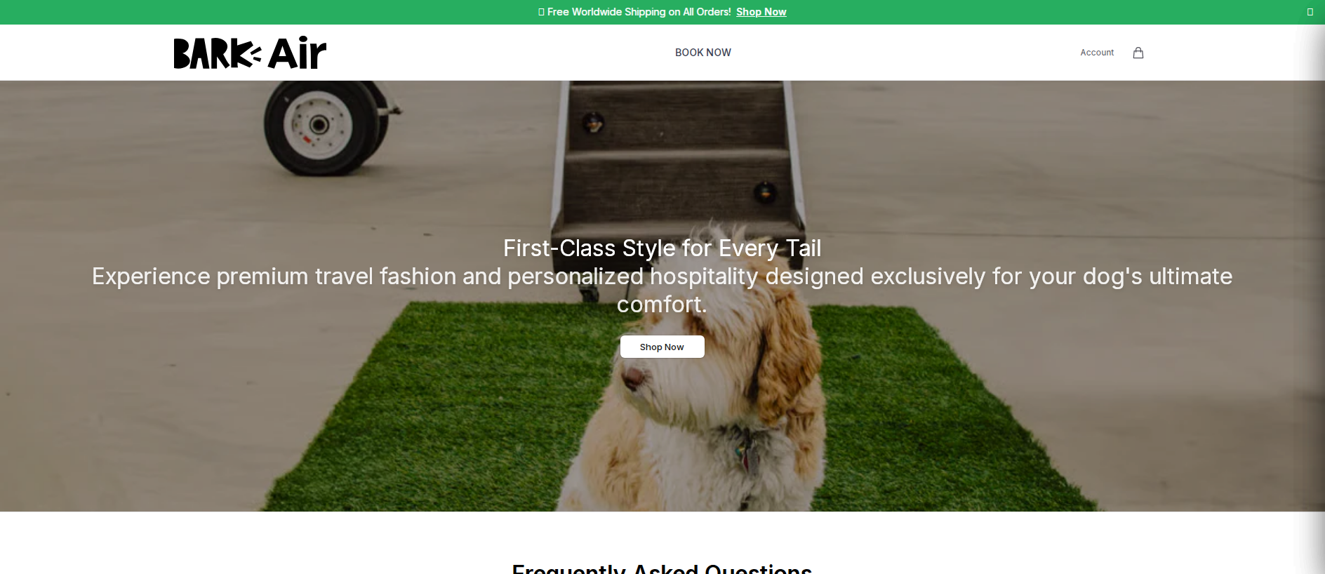 Stored capture of barkairpets.shop