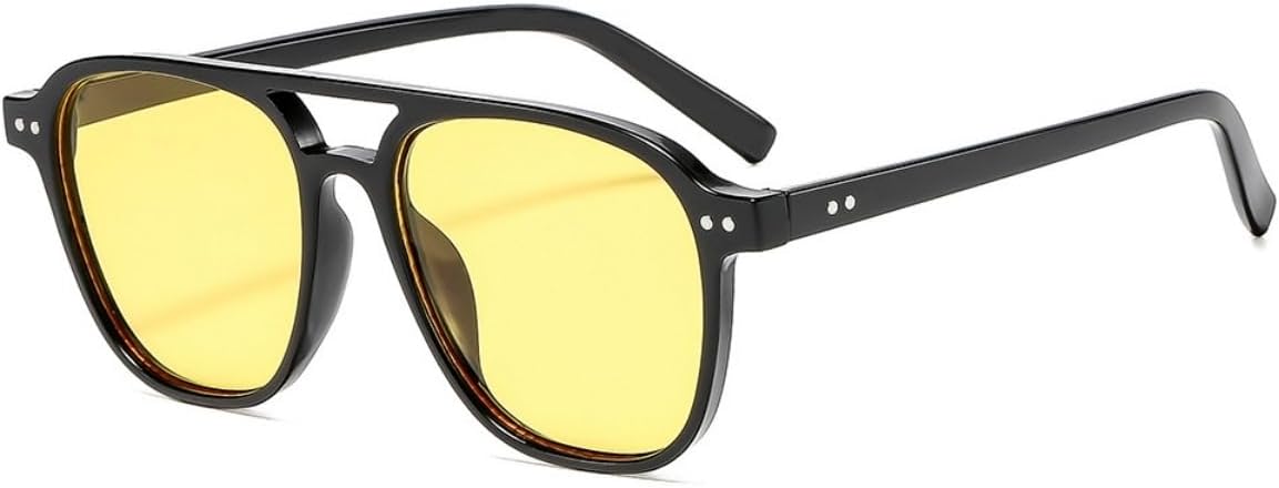 Retro Square Aviator Sunglasses Women Men 70s Vintage Trendy  display picture 3