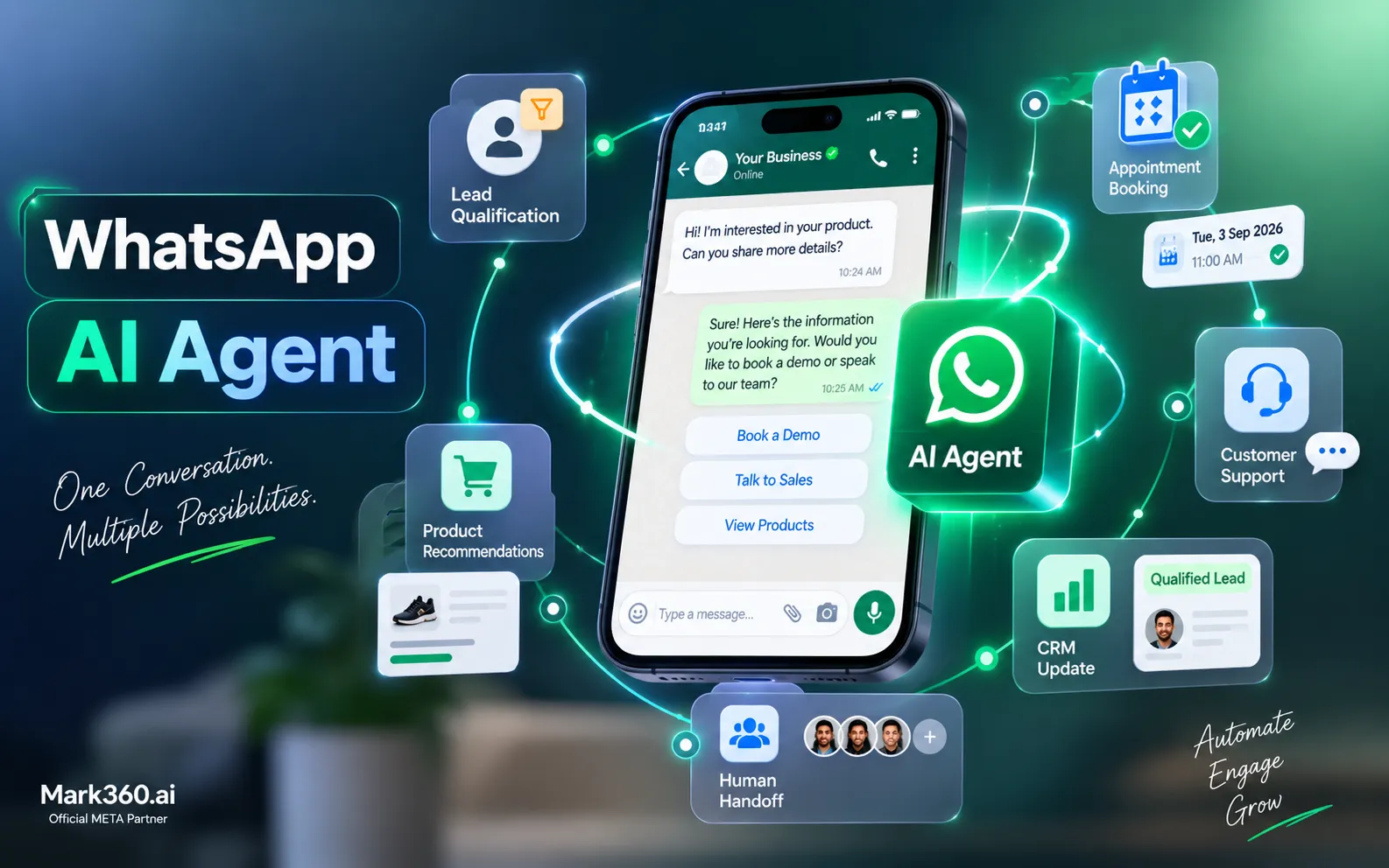 WhatsApp AI agent builder for business