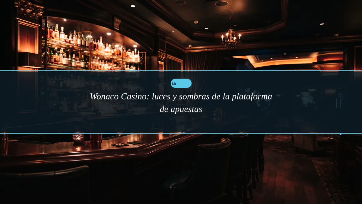 Wonaco Casino: luces y sombras de la plataforma de apuestas