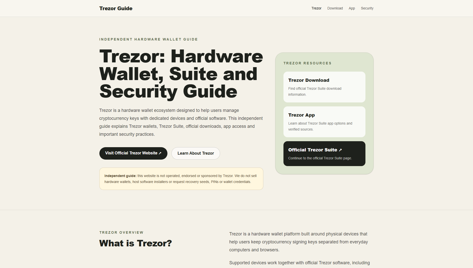 Stored capture of trezorguide.vercel.app