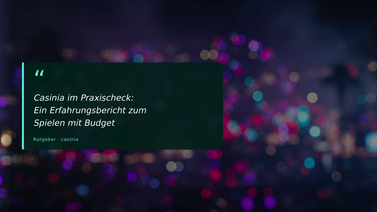 Casinia im Praxischeck: Ein Erfahrungsbericht zum Spielen mit Budget
