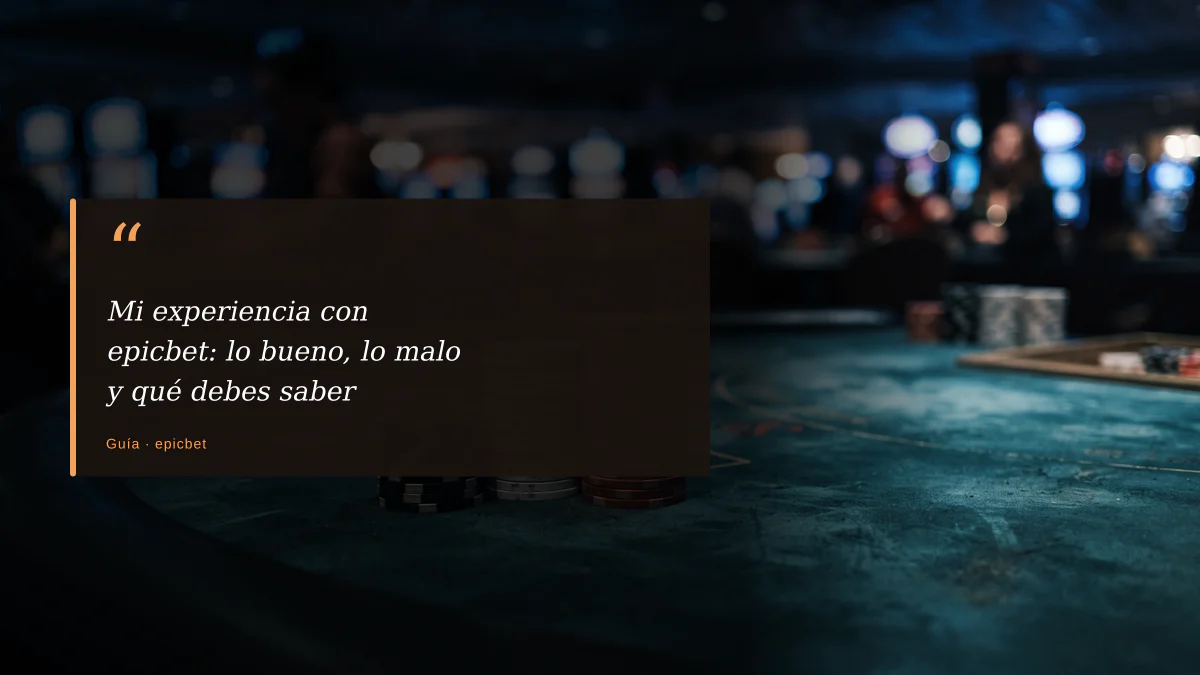 Mi experiencia con epicbet: lo bueno, lo malo y qué debes saber