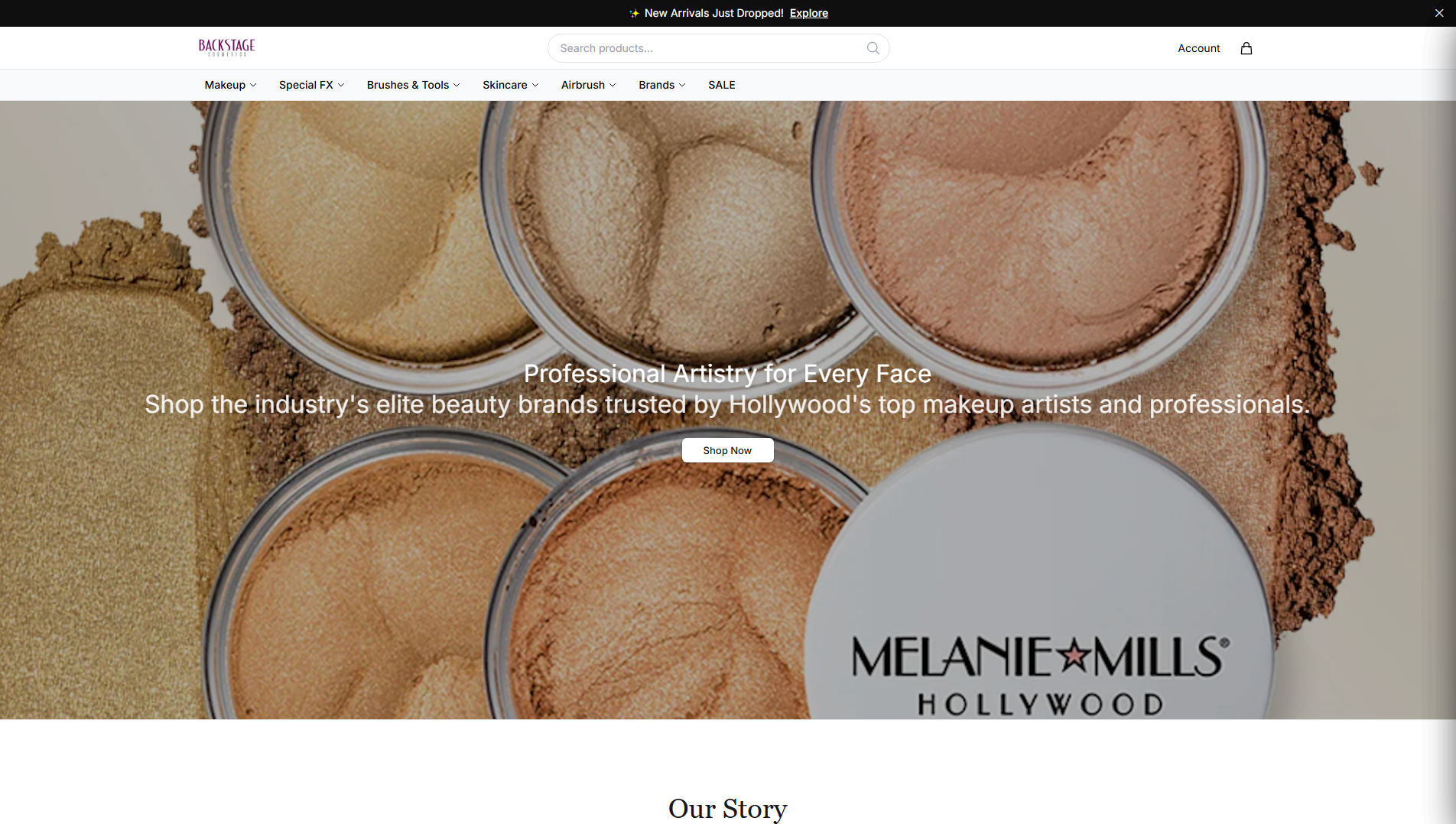 Stored capture of backstagecosmeticsofficial.shop