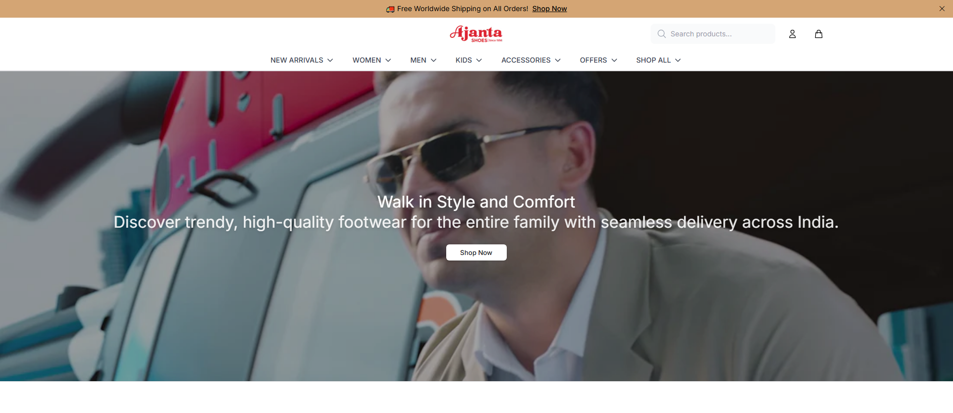 Stored capture of ajantashoes.shop