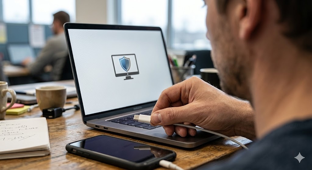 Unauthorized external storage devices restricted from a Windows computer