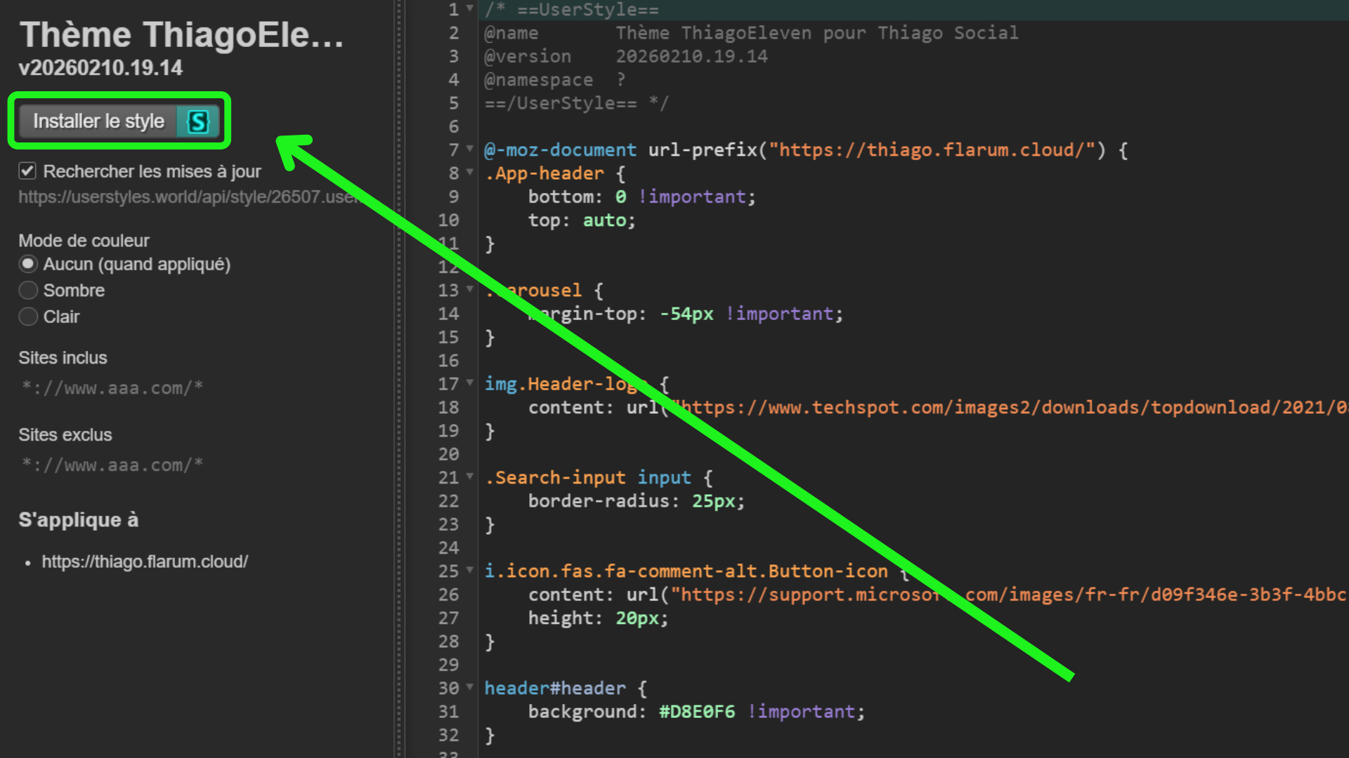 Installer Theme Stylus