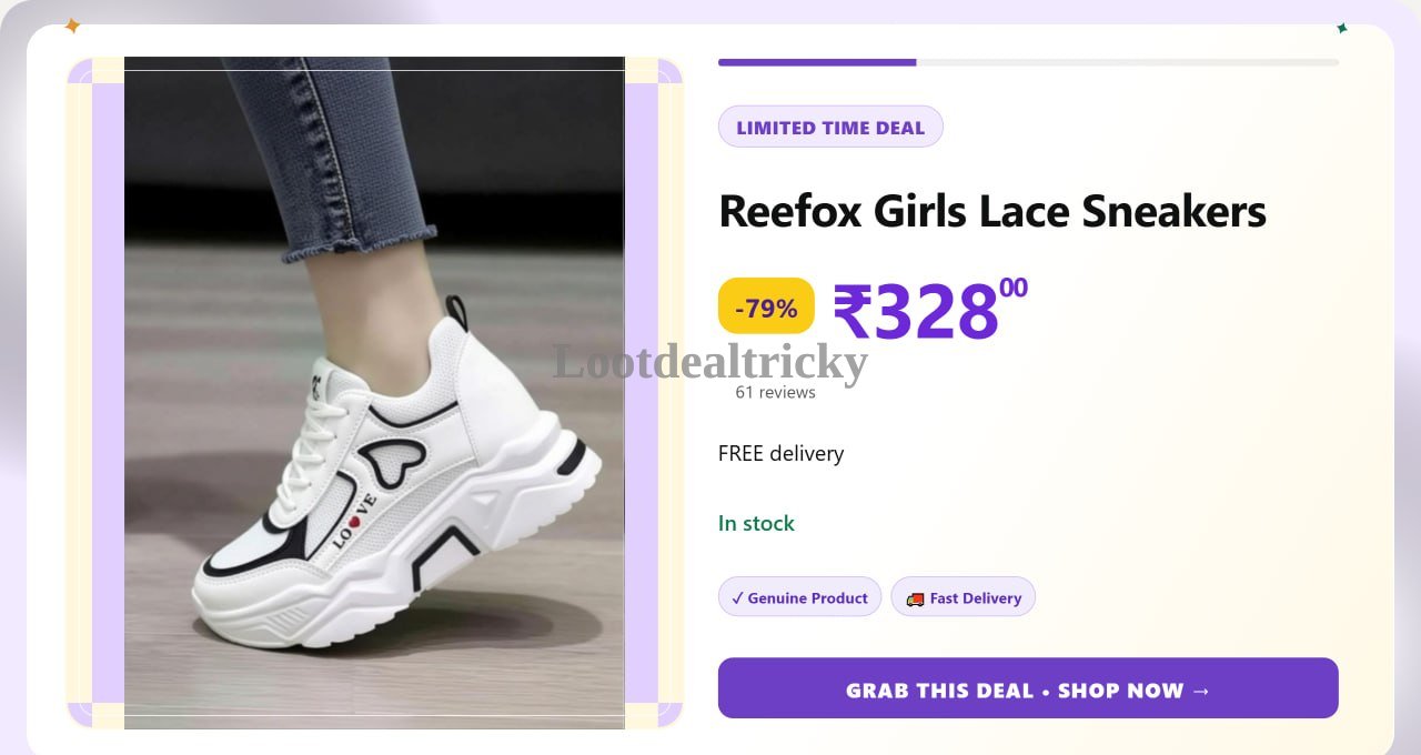 reefox Girls Lace – Just ₹328 | Top Unbeatable Deal reefox Girls Lace – Just ₹328 | Top Unbeatable Deal