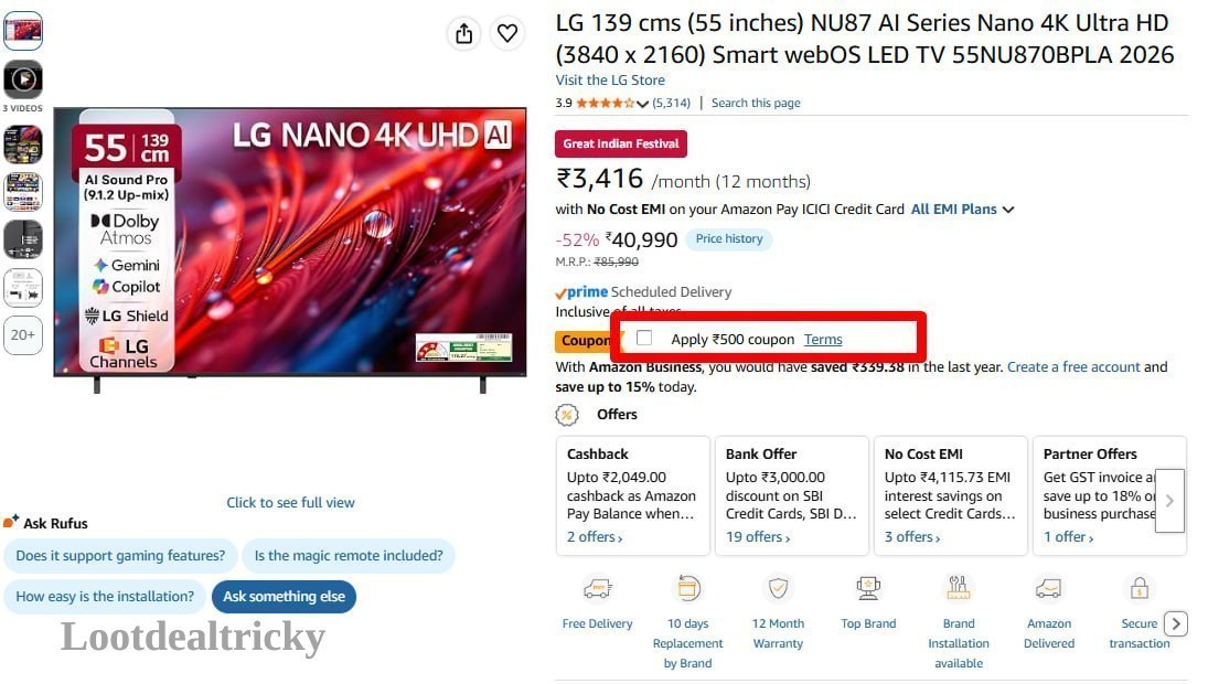 Lg 55 Inches – Just ₹30295 | Best Deal