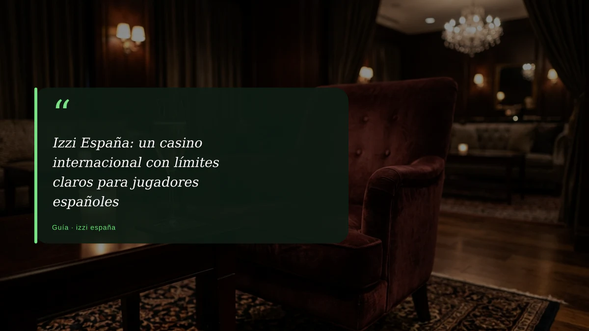 Izzi España: un casino internacional con límites claros para jugadores españoles
