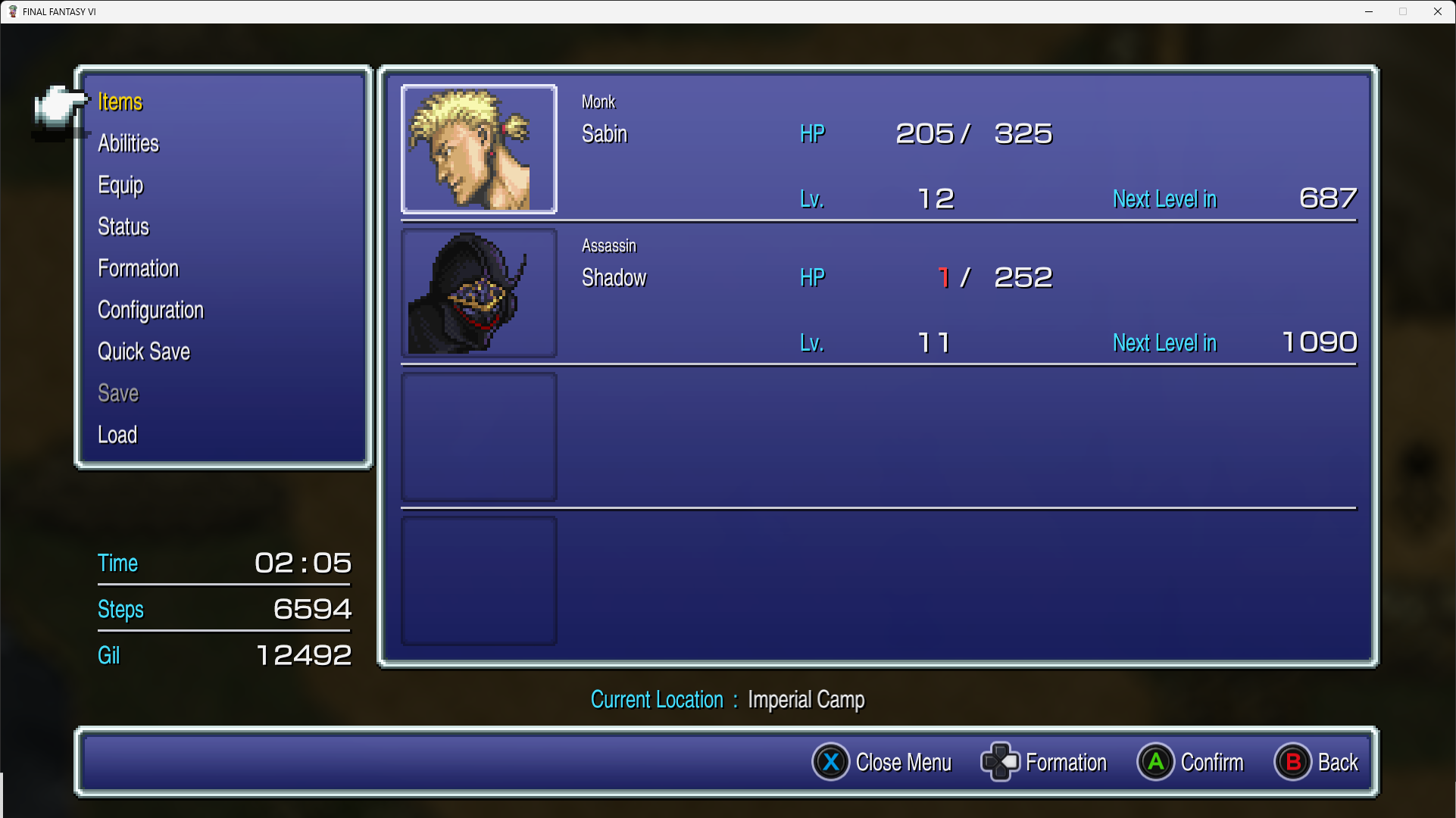 Shadow is back with 1 HP between fights.