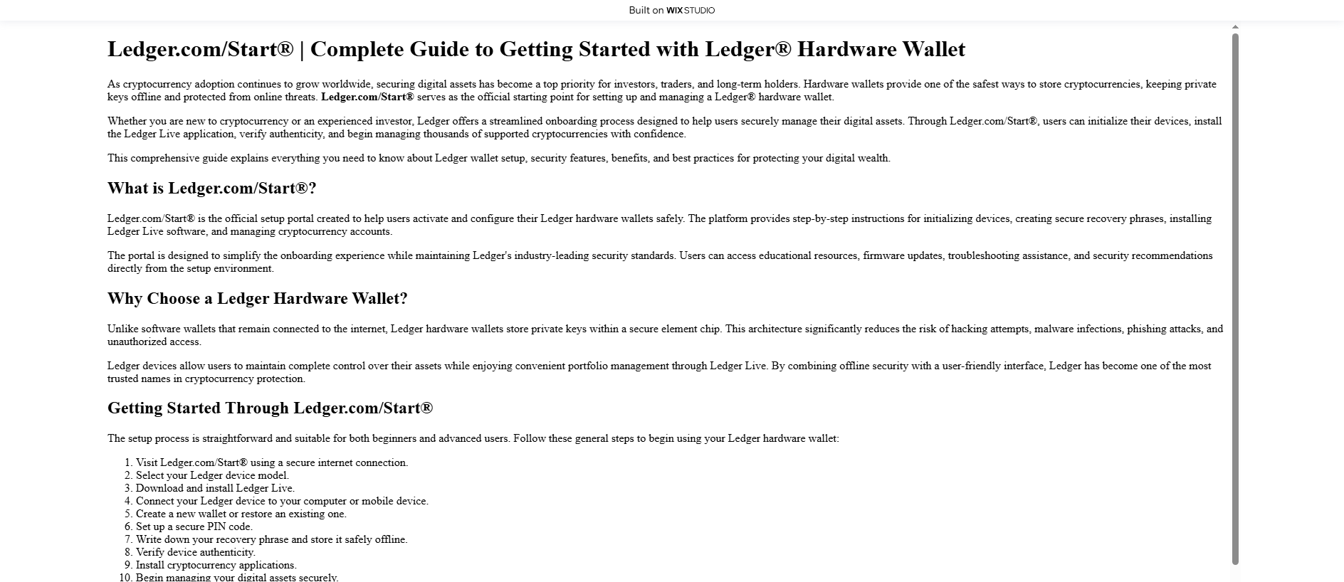 Screenshot of ledgar-comstart.wixstudio.com