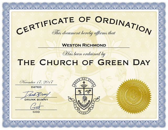 GD Ordination Certificate