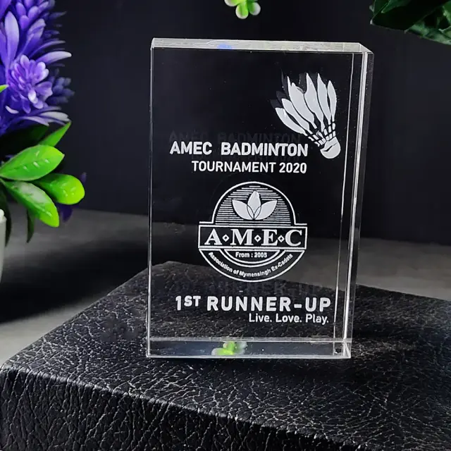 Badminton Crystal Souvenir Gift