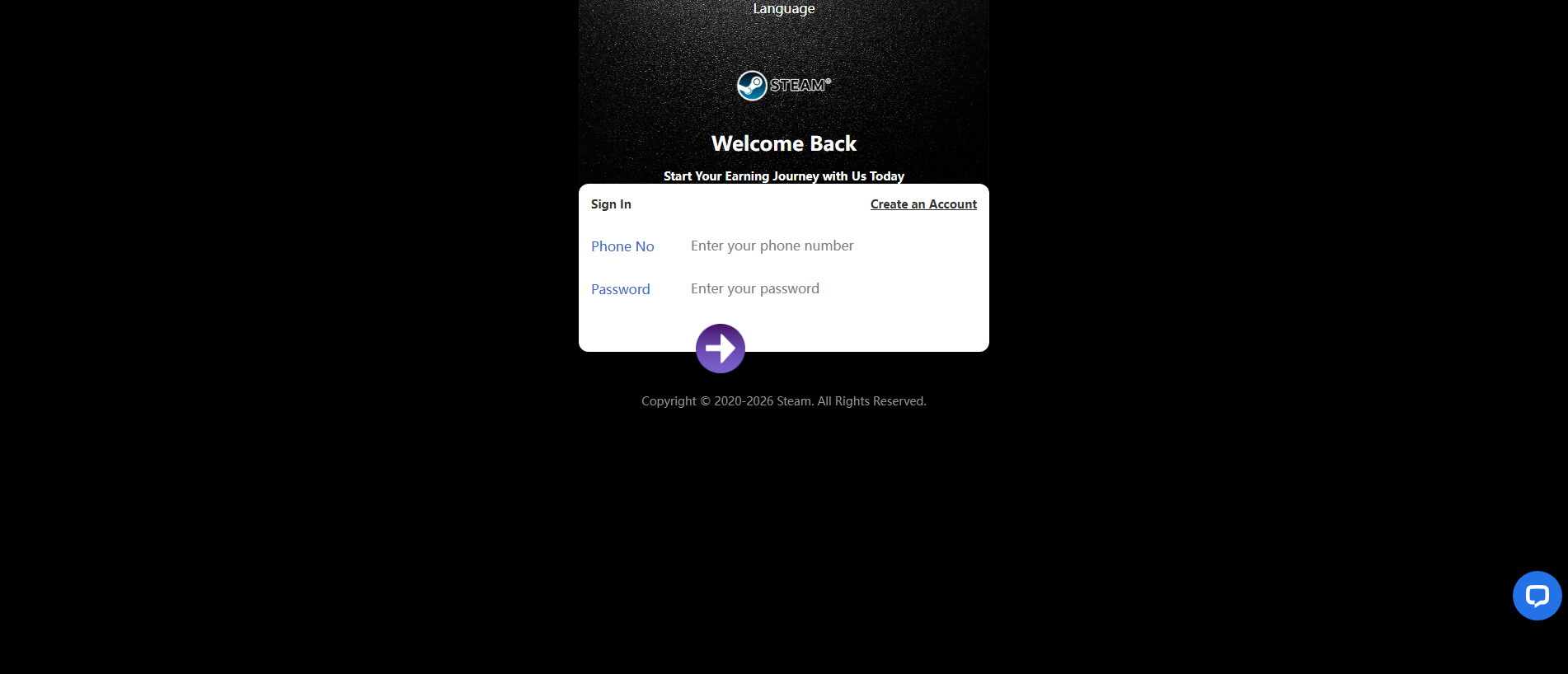Forensic screenshot of [REDACTED] showing the phishing page layout