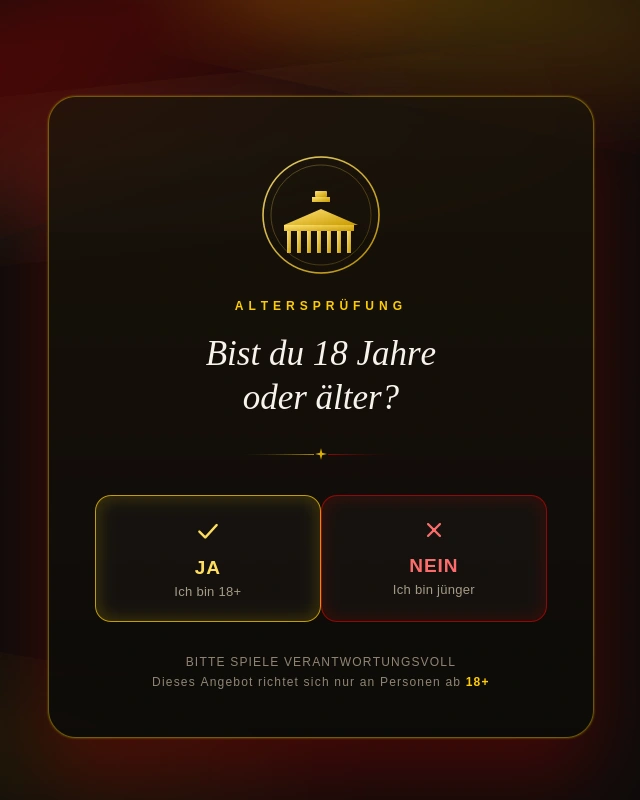 Age verification — tap to continue